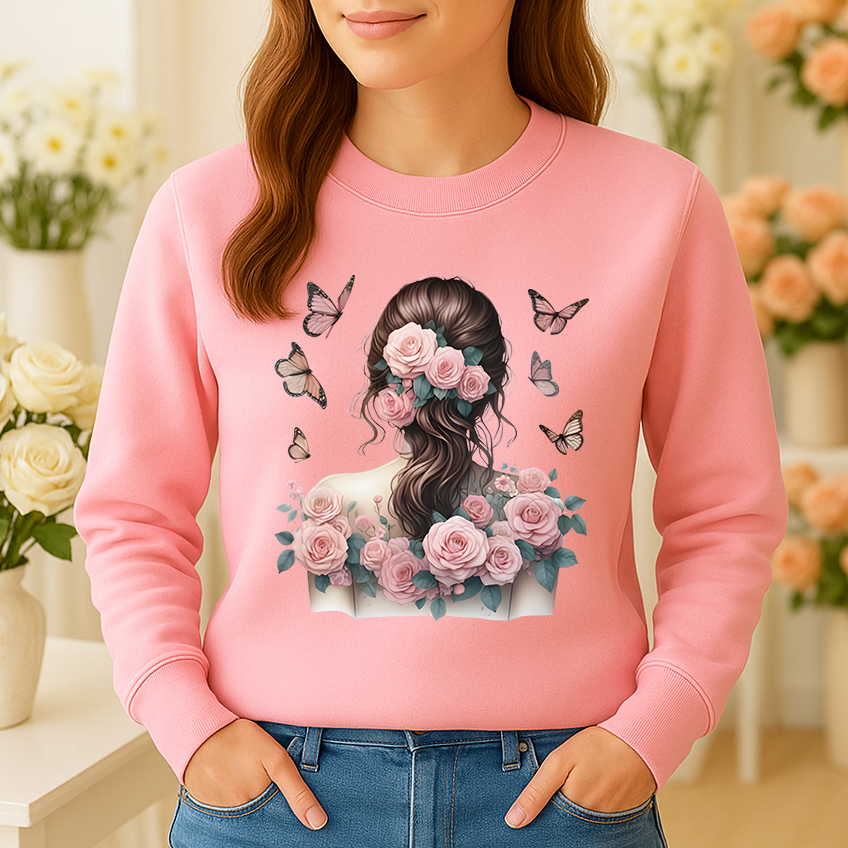 1235b-Rose-Woman-pink 1235b Дамска ватирана блуза Rose Woman