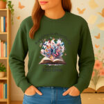 1241b Дамска ватирана блуза Book Butterflies