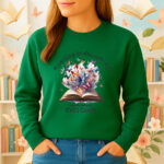 1241b Дамска ватирана блуза Book Butterflies