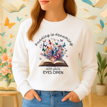 1241b Дамска ватирана блуза Book Butterflies