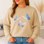1243b Дамска ватирана блуза Blue Butterflies