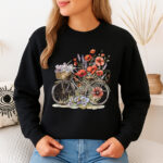 1247b Дамска ватирана блуза Bicycle Flowers