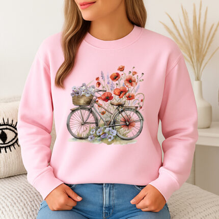 1247b Дамска ватирана блуза Bicycle Flowers