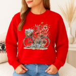 1247b Дамска ватирана блуза Bicycle Flowers