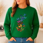 1251b Дамска ватирана блуза Multicolor Butterflies