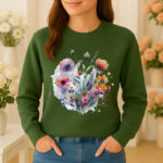 1252b Дамска ватирана блуза Flower Bouquet