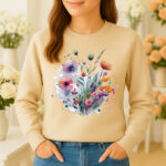 1252b Дамска ватирана блуза Flower Bouquet