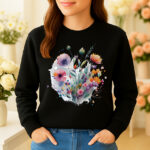 1252b Дамска ватирана блуза Flower Bouquet