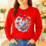 1252b Дамска ватирана блуза Flower Bouquet