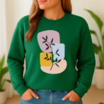 1259b Дамска ватирана блуза Pastel Fern