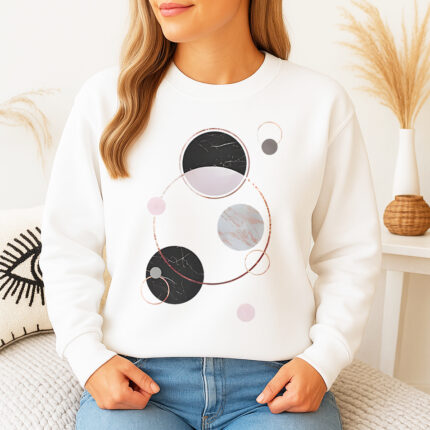 1260b Дамска ватирана блуза Marble Circles
