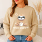 1276b Дамска ватирана блуза No Talk Before Coffee