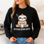 1276b Дамска ватирана блуза No Talk Before Coffee