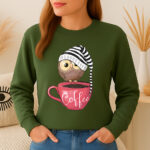 1277b Дамска ватирана блуза Coffee Owl