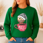 1277b Дамска ватирана блуза Coffee Owl