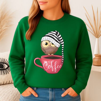 1277b Дамска ватирана блуза Coffee Owl