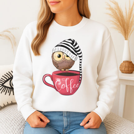 1277b Дамска ватирана блуза Coffee Owl