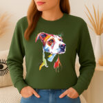 1282b Дамска ватирана блуза Watercolor Dog