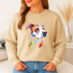 1282b Дамска ватирана блуза Watercolor Dog