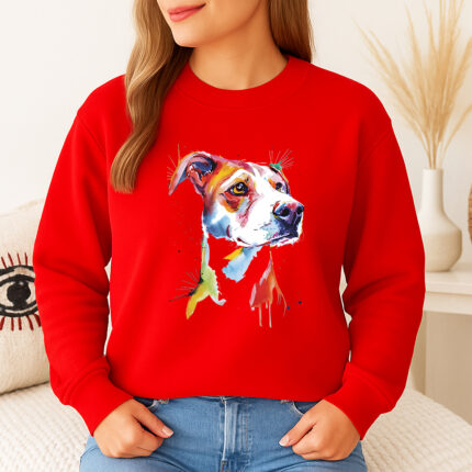 1282b Дамска ватирана блуза Watercolor Dog
