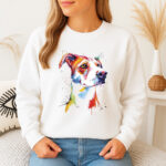 1282b Дамска ватирана блуза Watercolor Dog