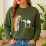 1288b Дамска ватирана блуза Rainbow Elephant