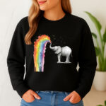1288b Дамска ватирана блуза Rainbow Elephant