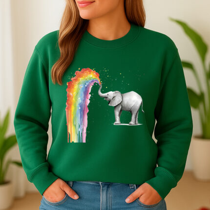 1288b Дамска ватирана блуза Rainbow Elephant