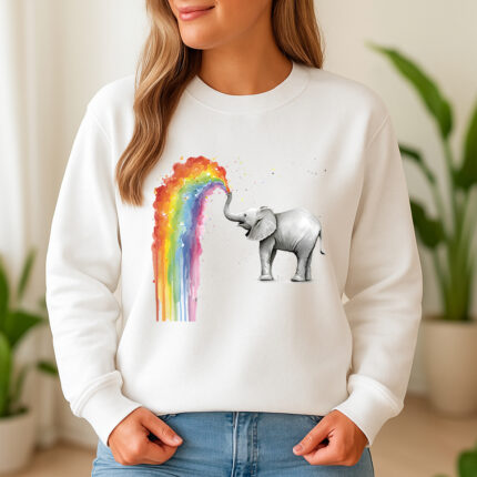 1288b Дамска ватирана блуза Rainbow Elephant