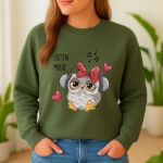 1296b Дамска ватирана блуза Owl Music