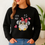 1296b Дамска ватирана блуза Owl Music