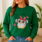 1296b Дамска ватирана блуза Owl Music