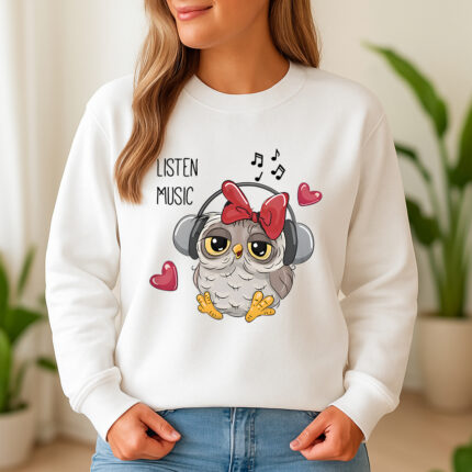 1296b Дамска ватирана блуза Owl Music