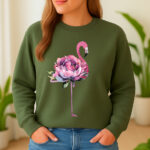 1298b Дамска ватирана блуза Flower Flamingo