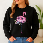 1298b Дамска ватирана блуза Flower Flamingo