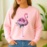 1298b Дамска ватирана блуза Flower Flamingo