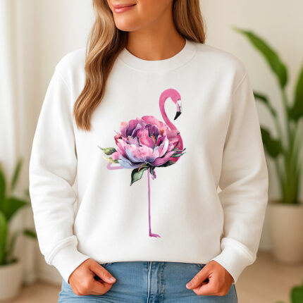 1298b Дамска ватирана блуза Flower Flamingo