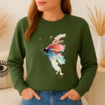 1301b Дамска ватирана блуза Watercolor Dragonfly