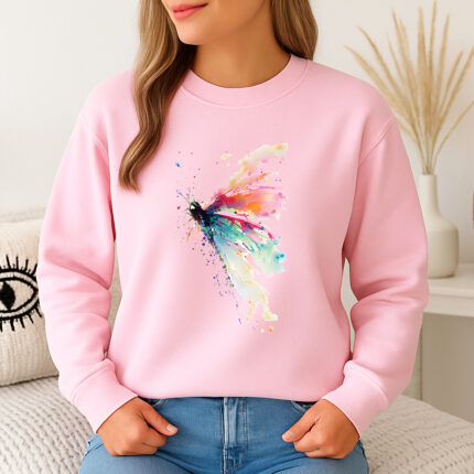 1301b Дамска ватирана блуза Watercolor Dragonfly