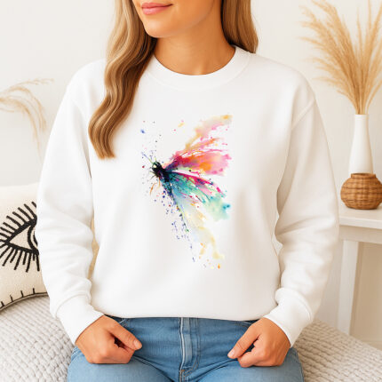 1301b Дамска ватирана блуза Watercolor Dragonfly