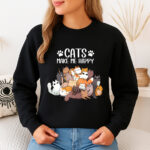 1302b Дамска ватирана блуза Cats Make Me Happy