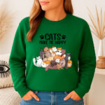 1302b Дамска ватирана блуза Cats Make Me Happy