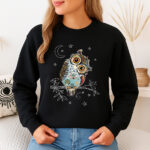 1317b Дамска ватирана блуза Abstract Owl