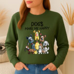 1322b Дамска ватирана блуза Dogs Make Me Happy