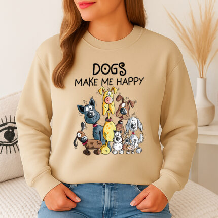 1322b Дамска ватирана блуза Dogs Make Me Happy