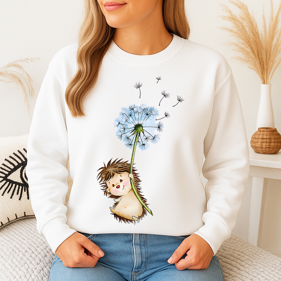 1324d-Hedgehog-white 1324b Дамска ватирана блуза Hedgehog