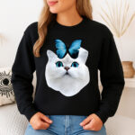 1329b Дамска ватирана блуза Cat Butterfly