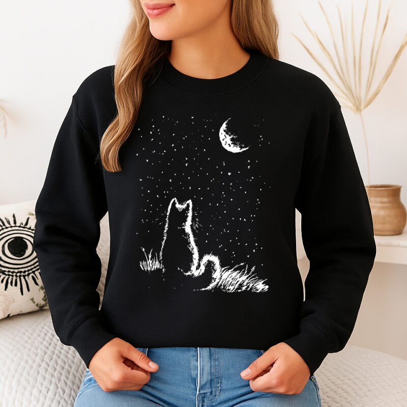1330b Дамска ватирана блуза Cat Stars