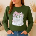 1331b Дамска ватирана блуза Beautiful Cat