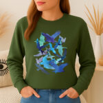 1344b Дамска ватирана блуза Blue Birds